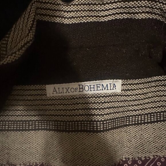Alix of Bohemia Embroidered Handwoven Brown Blanket Jacket Small Western Boho - Picture 13 of 16